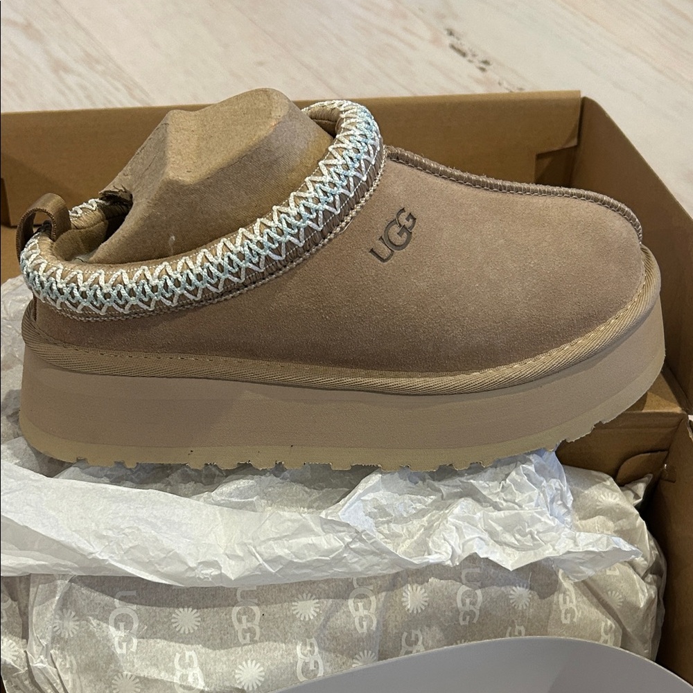 UGG Tazz Tan with Light Blue Accent